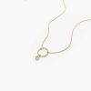 Necklaces Ferkos Fine Jewelry | 14K Circle Necklace With Bezel Set Diamond