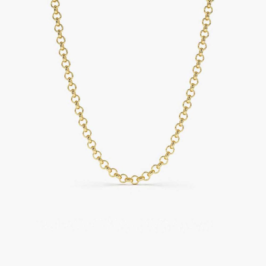 Necklaces Ferkos Fine Jewelry | 3Mm Rolo Chain 14K Gold