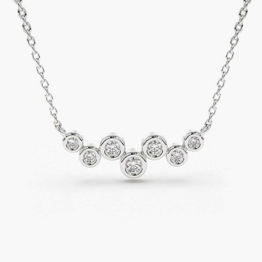 Necklaces Ferkos Fine Jewelry | Floating Diamond Bubble Necklace