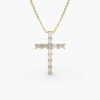 Necklaces Ferkos Fine Jewelry | 14K Baguette Diamond Cross