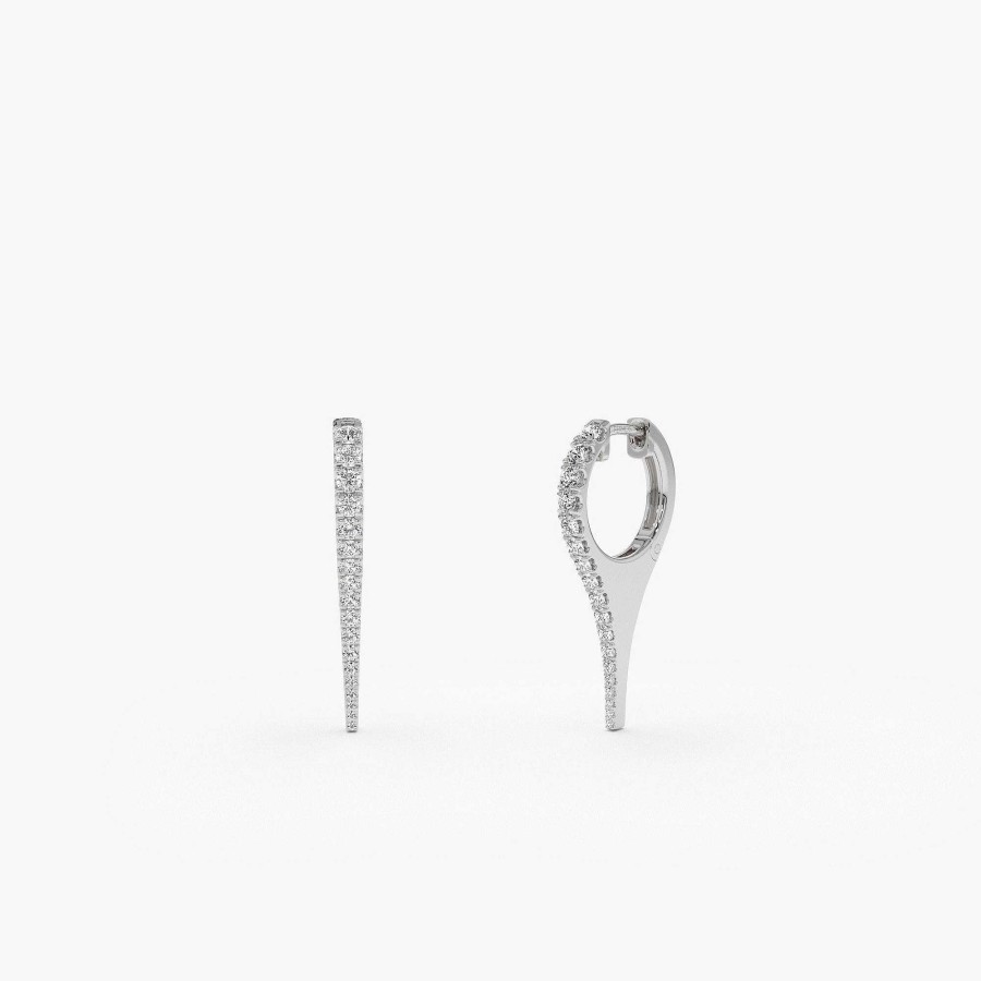 Earrings Ferkos Fine Jewelry | 14K Small Diamond Dagger Earrings