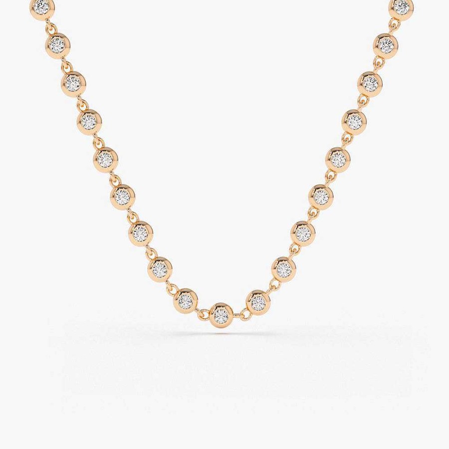 Necklaces Ferkos Fine Jewelry | Bezel Setting Diamond Tennis Necklace