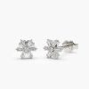 Earrings Ferkos Fine Jewelry | 14K Mini Flower Baguette Diamond Earrings