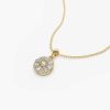 Necklaces Ferkos Fine Jewelry | 14K Baguette Diamond And Round Diamond Cluster Necklace