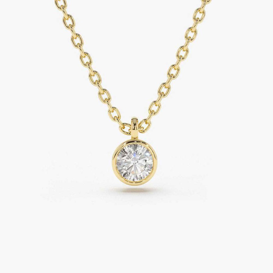 Necklaces Ferkos Fine Jewelry | Diamond Solitaire On A Bail