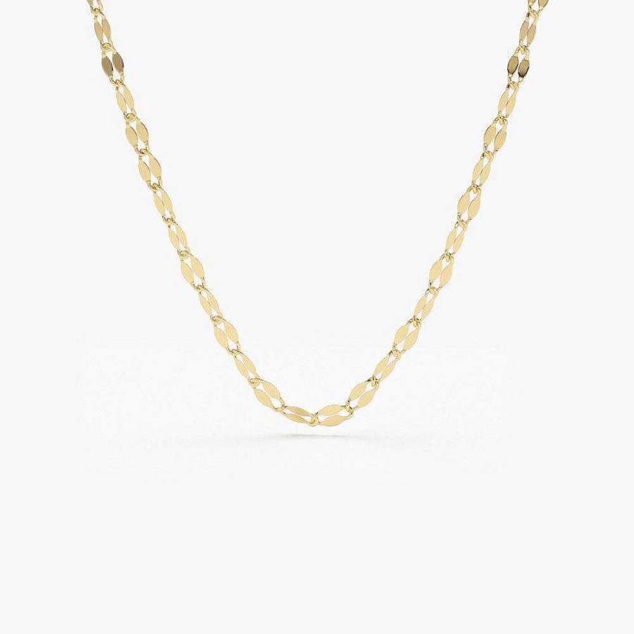 Necklaces Ferkos Fine Jewelry | Sparkle Diamond Cut Chain 14K Gold