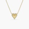 Necklaces Ferkos Fine Jewelry | 14K Diamond Puffed Heart Love Necklace