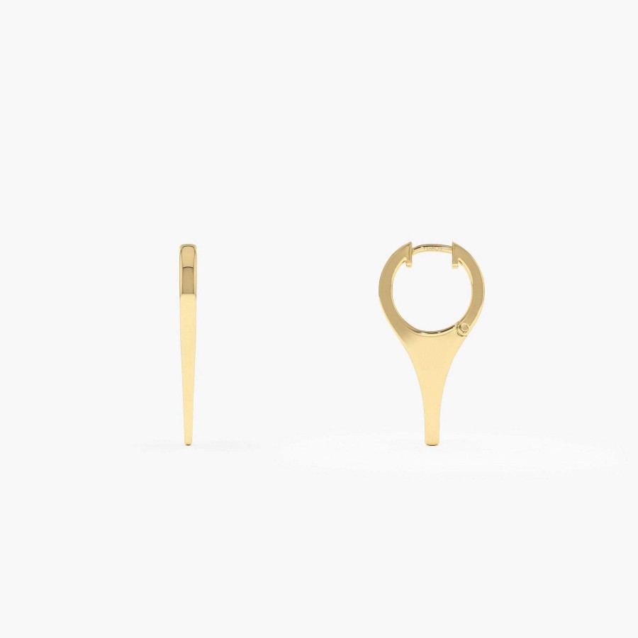 Earrings Ferkos Fine Jewelry | 14K Solid Gold Mini Dagger Earrings