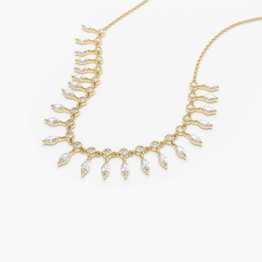 Necklaces Ferkos Fine Jewelry | Marquise And Round Diamonds Statement Piece Necklace