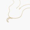 Necklaces Ferkos Fine Jewelry | 14K Diamond Moon Outline Necklace