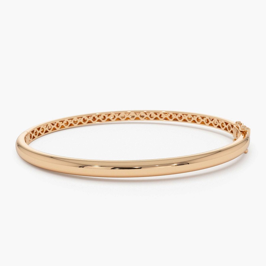 Bracelets Ferkos Fine Jewelry | 14K 3.5Mm Dome Gold Bangle Bracelet